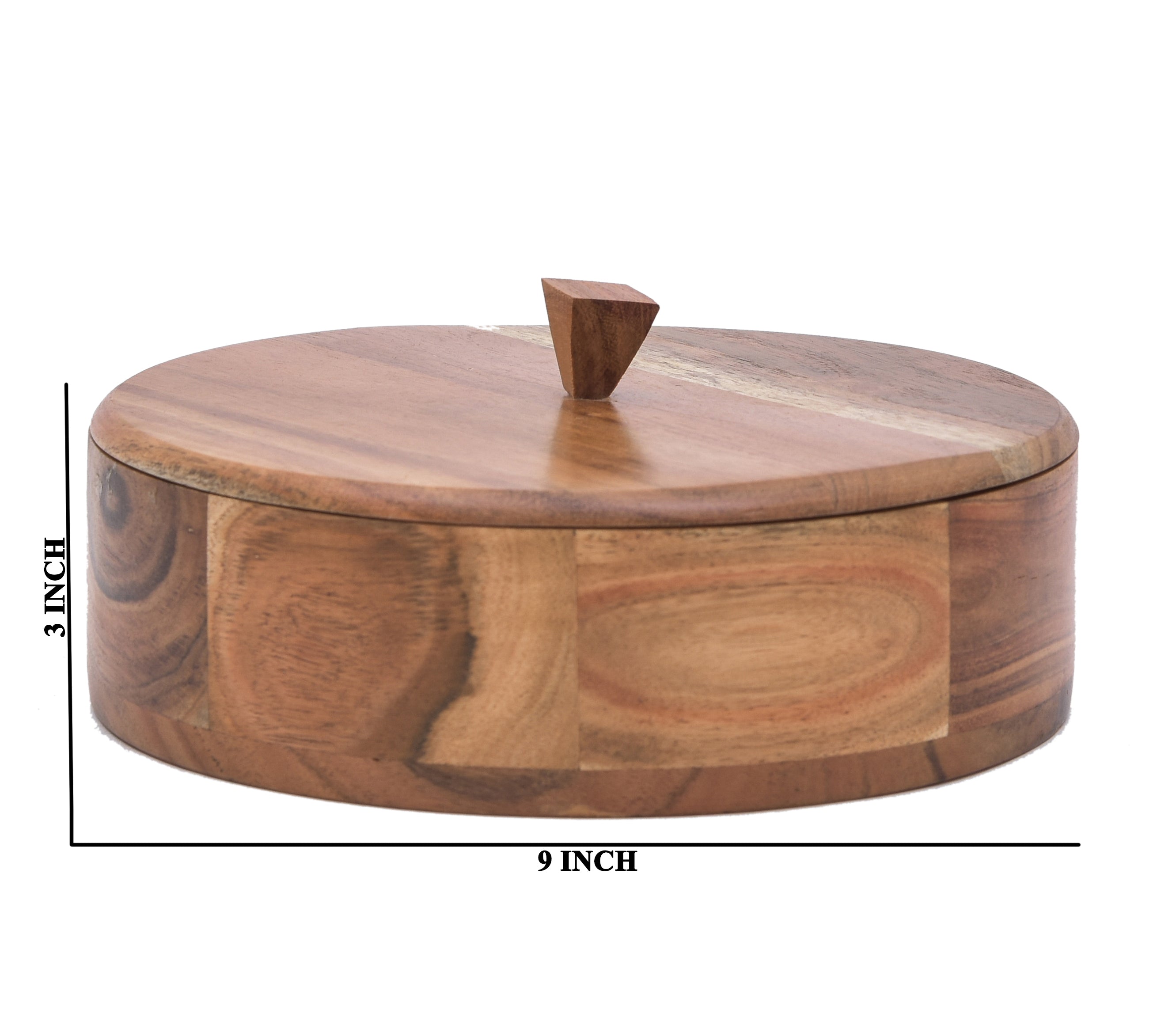 ACACIA WOODEN ROUND ROTI DABBA