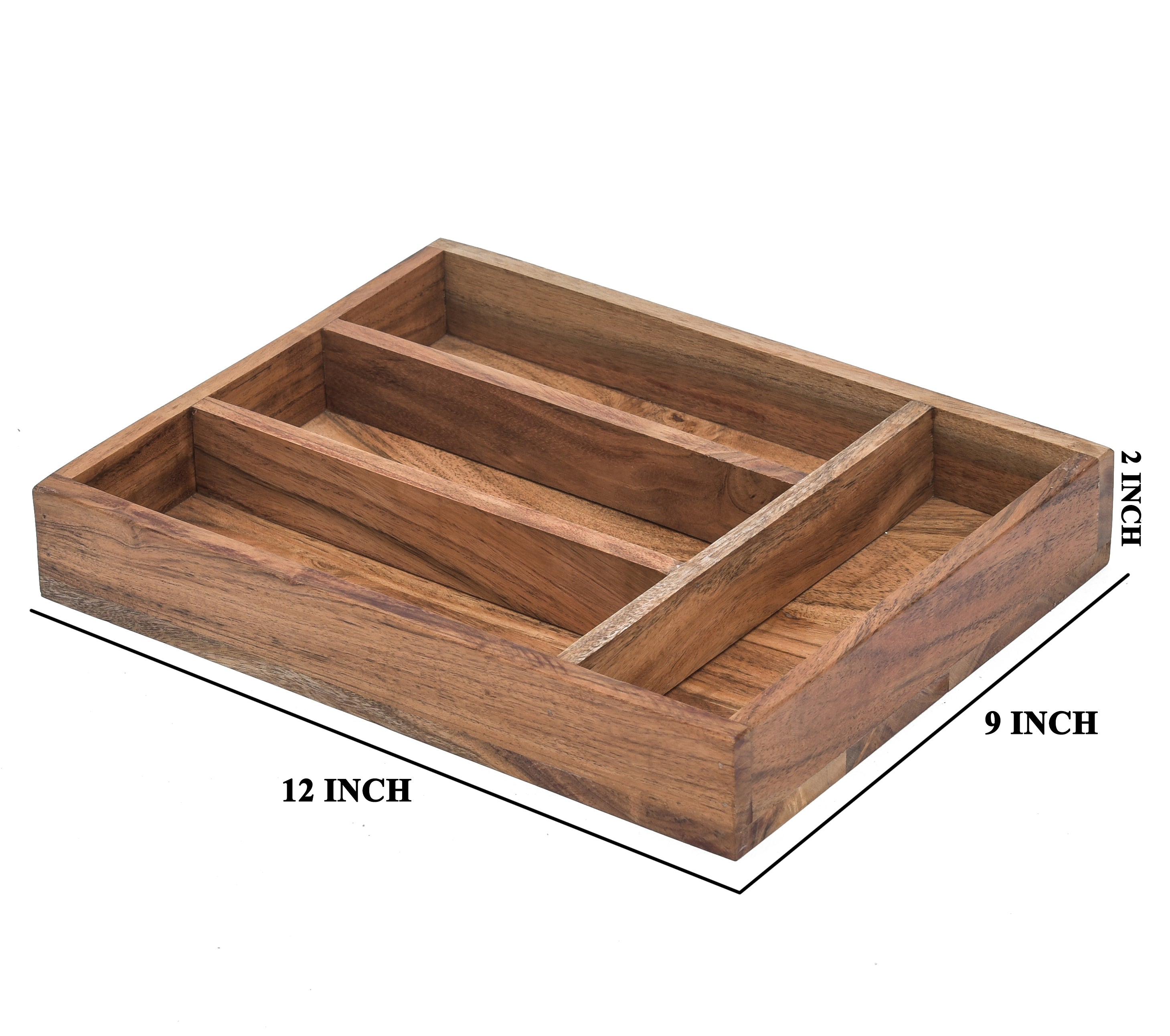 Acacia Wooden Tray With 4 Campartments