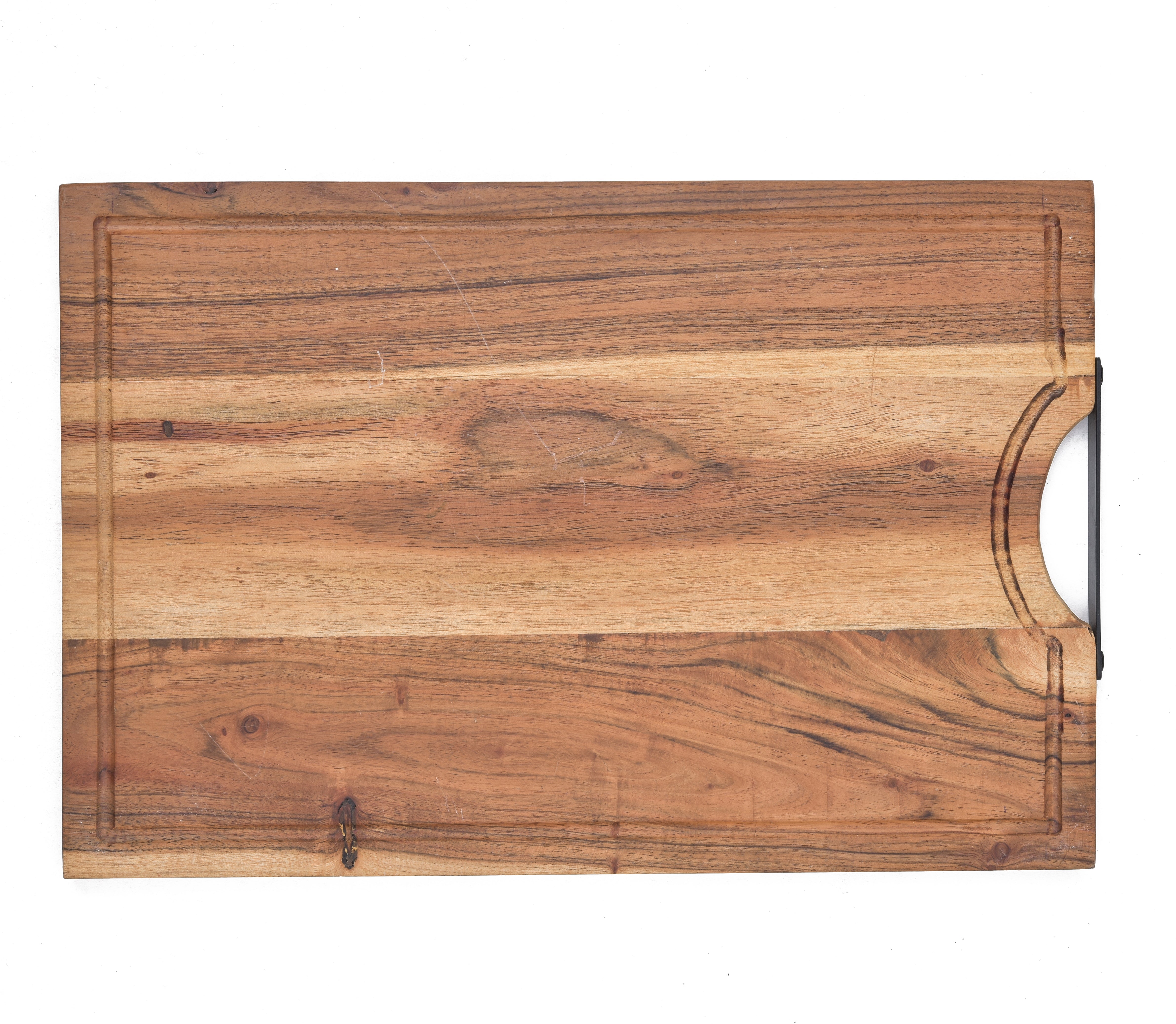 Acacia Wooden Chopping Board with Iron Handle in Middle