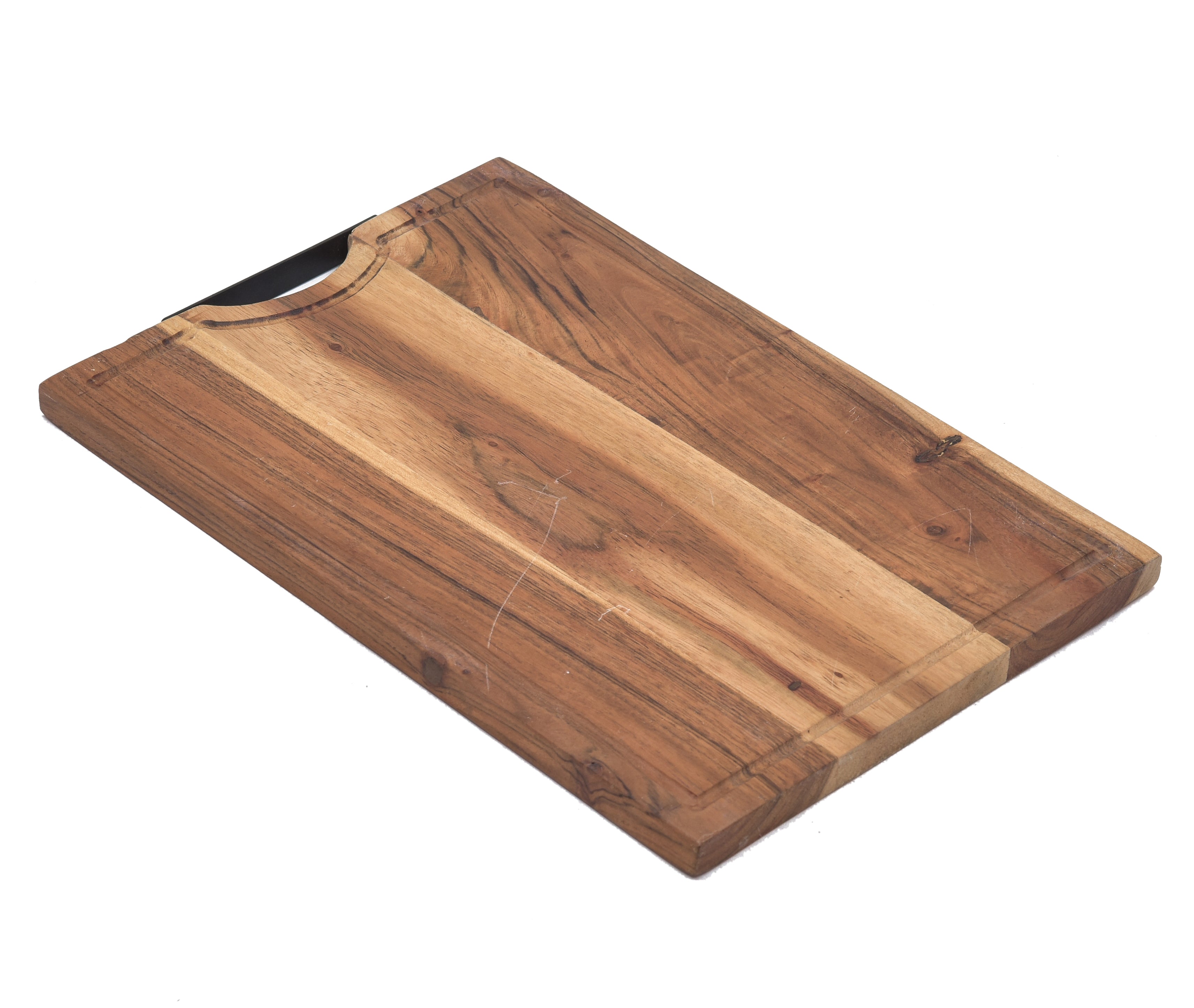 Acacia Wooden Chopping Board with Iron Handle in Middle