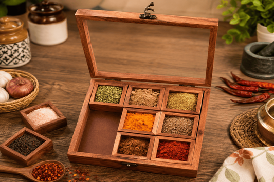 Best Spice Storage Ideas for Indian Kitchens: Why Choose a Wooden Masala Box?