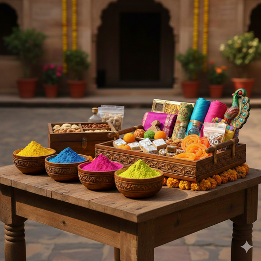 Holi Gifting: Colourful Hampers with Wooden Serveware