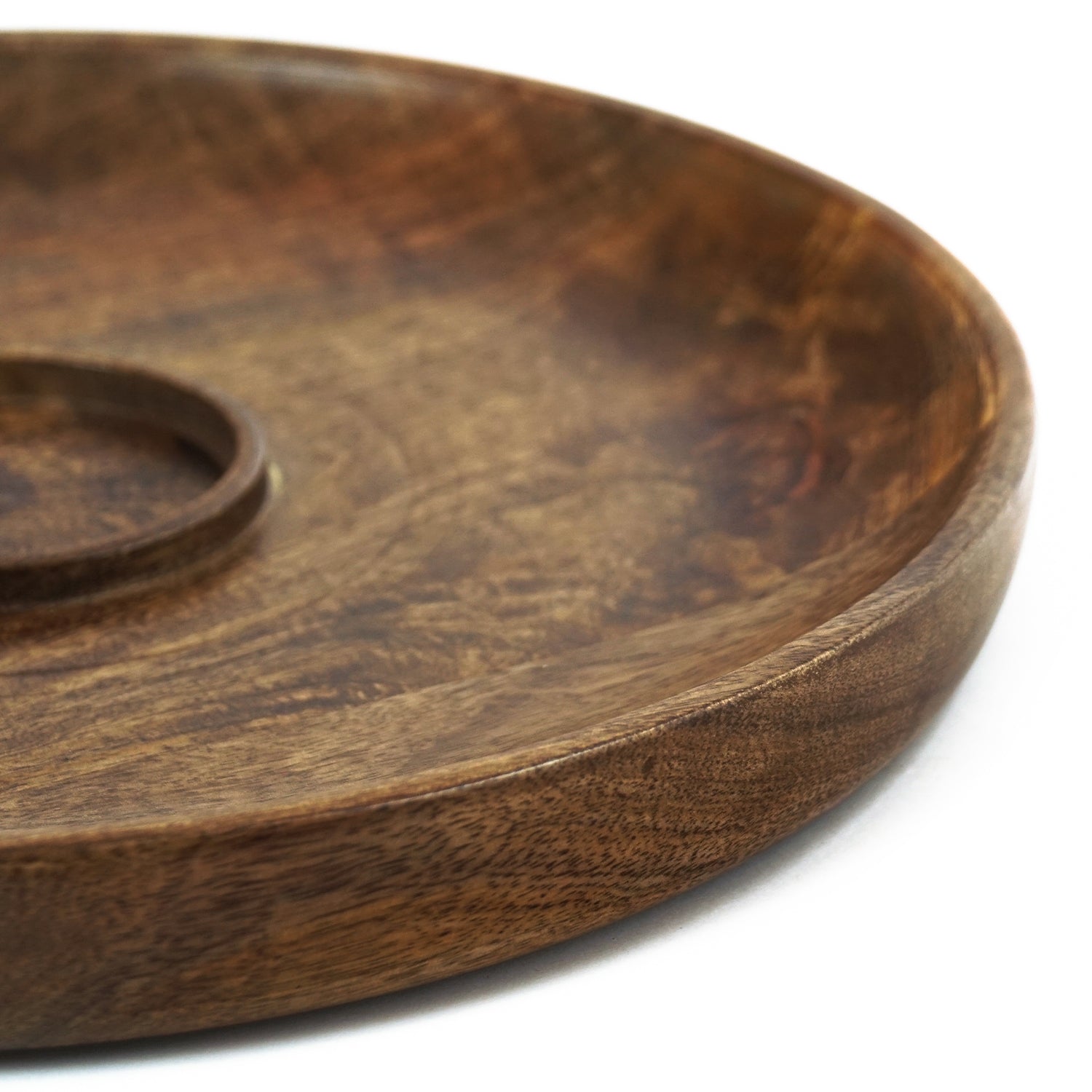 Brown Mango Wood Chip & Dip Serving Platter