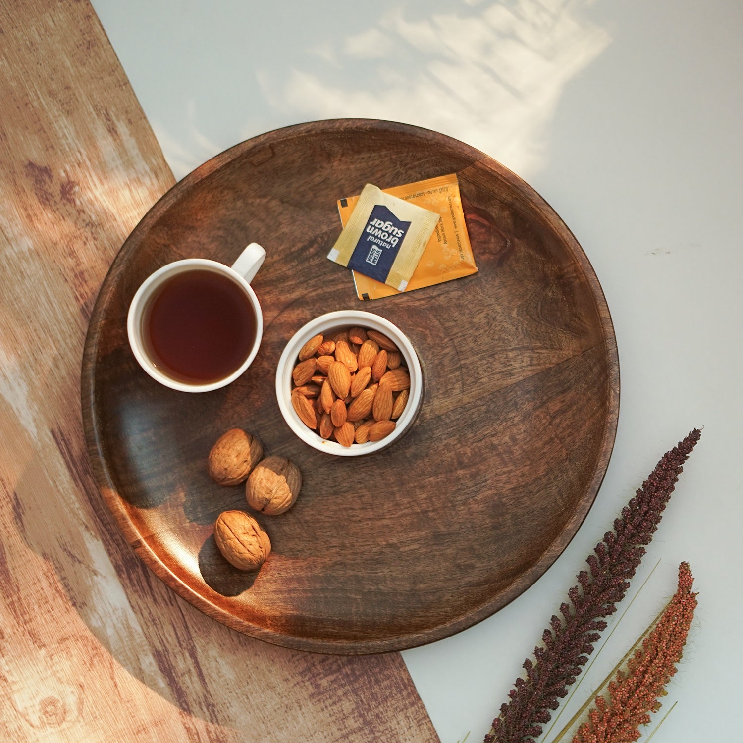 Brown Mango Wood Chip & Dip Serving Platter