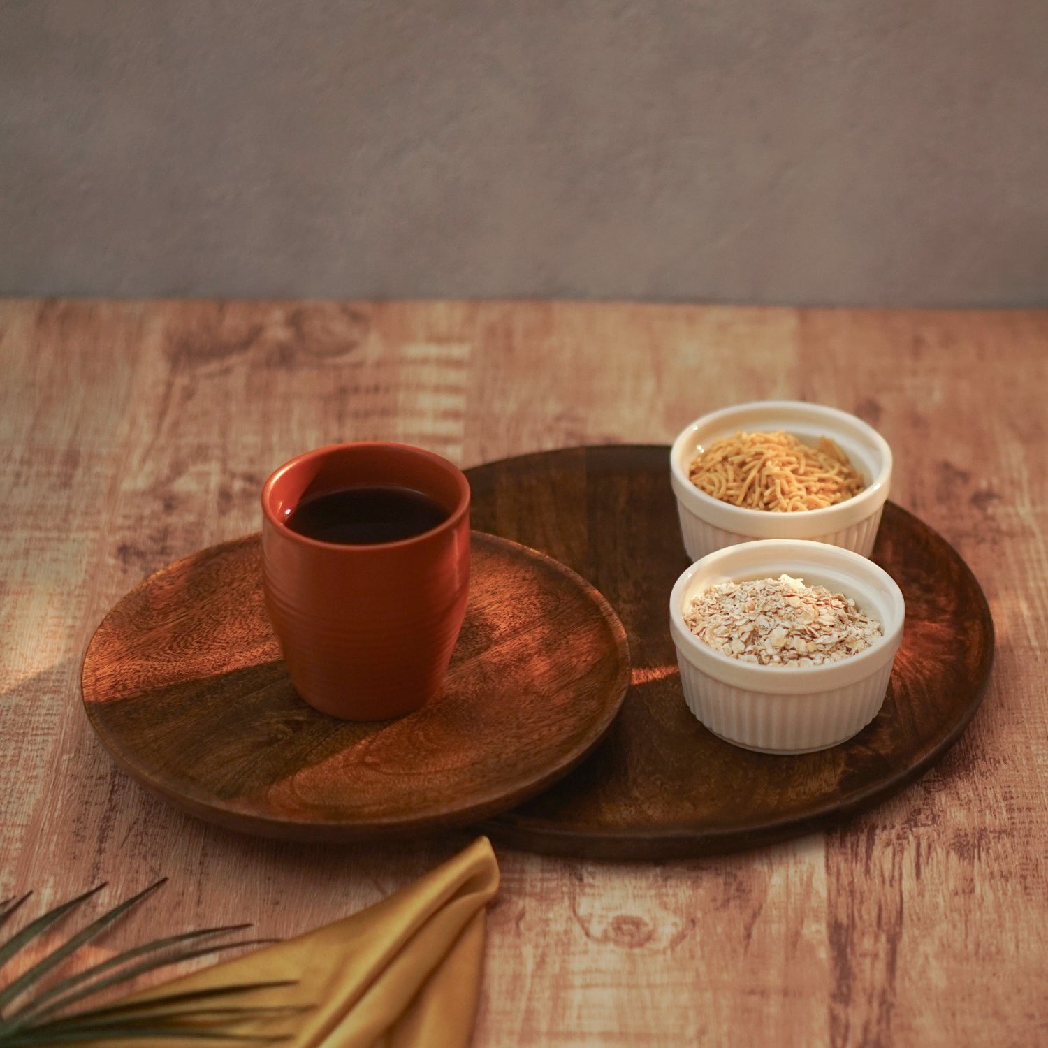 Natural Brown Mango Wooden Plate Set of 2