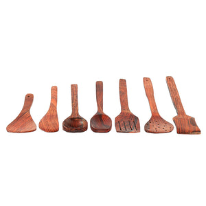 BROWN SHEESHAM SPATULAS SET OF 7