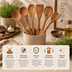 PREMIUM NEEM WOOD SPATULA SET OF 6