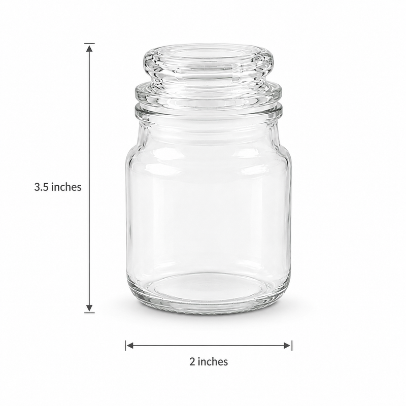 Mini Clear Glass Storage Jars with Lids – Set of 6 - 125 ml