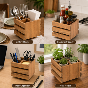 ACACIA WOODEN DESK ORG. 4 CP