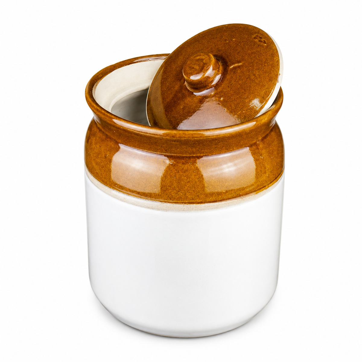 CERAMIC PICKLE JAR/CONTAINER ACHER BURNI/AMRITBAN SET OF 2 (500 + 500 GM)