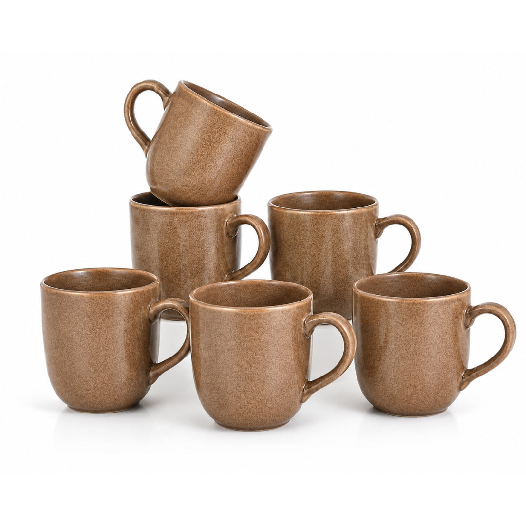 Ceramic RT Matt Finish Tea Cup Set of 6 - Sanjeev Kapoor by OGGN