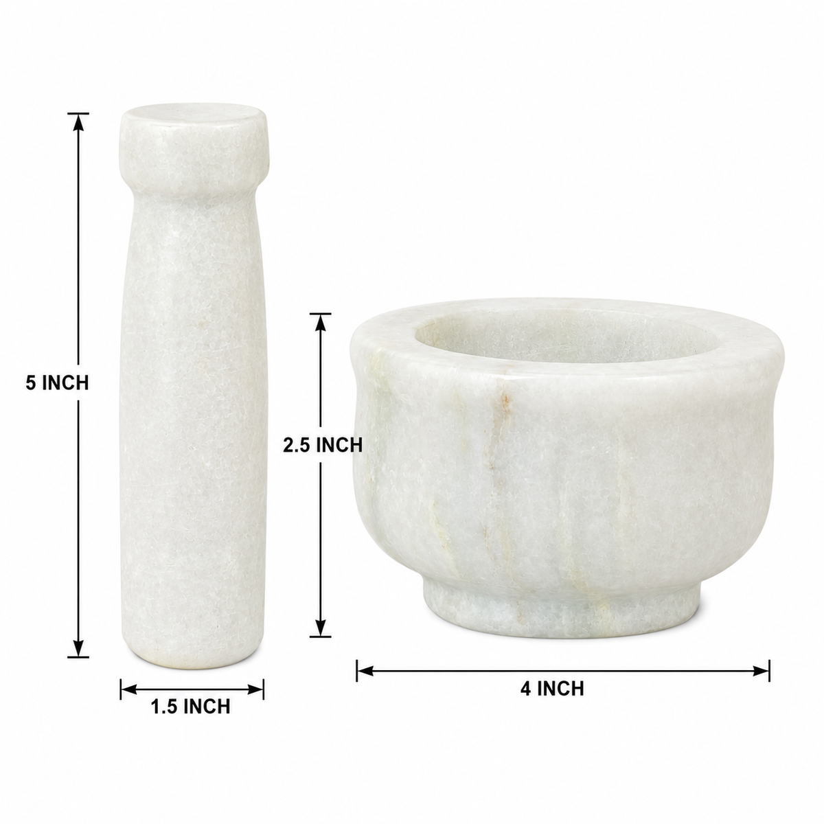 MARBLE OKHALI SET & MORTAR & PESTLE 4*2.5