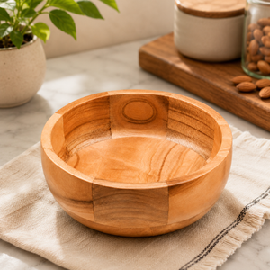 Premium Brown Neem Wood Serving Bowl – 250ml