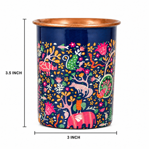 Meena Printed Copper Glass 250 ml