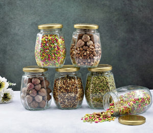 Classic Glass Utility Container Pack of 6 – 350 ml (Transparent)