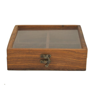 ACACIA WOODEN 4 COMPARTMENT DRY FRUIT BOX 8 INCH