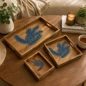 Patti Printed Wooden Serving Tray Set Of 3