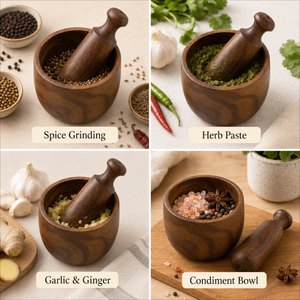 Shisham Wooden Okhali, Mortars & Pestles  5*5 Inch