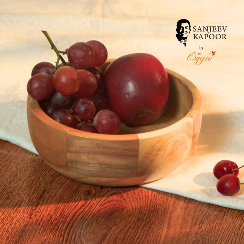 Premium Brown Neem Wood Serving Bowl – 250ml