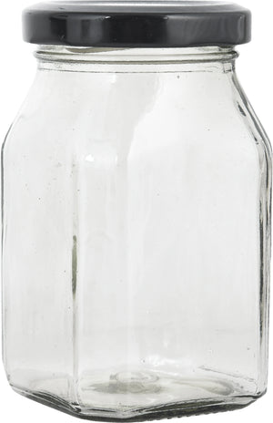 Square Glass Utility Container-Jar-Pack of 6– 250 ml (Transparent)