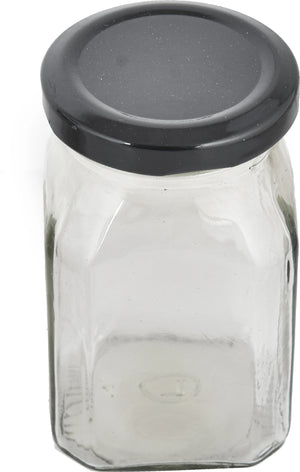 Square Glass Utility Container-Jar-Pack of 2– 250 ml (Transparent)
