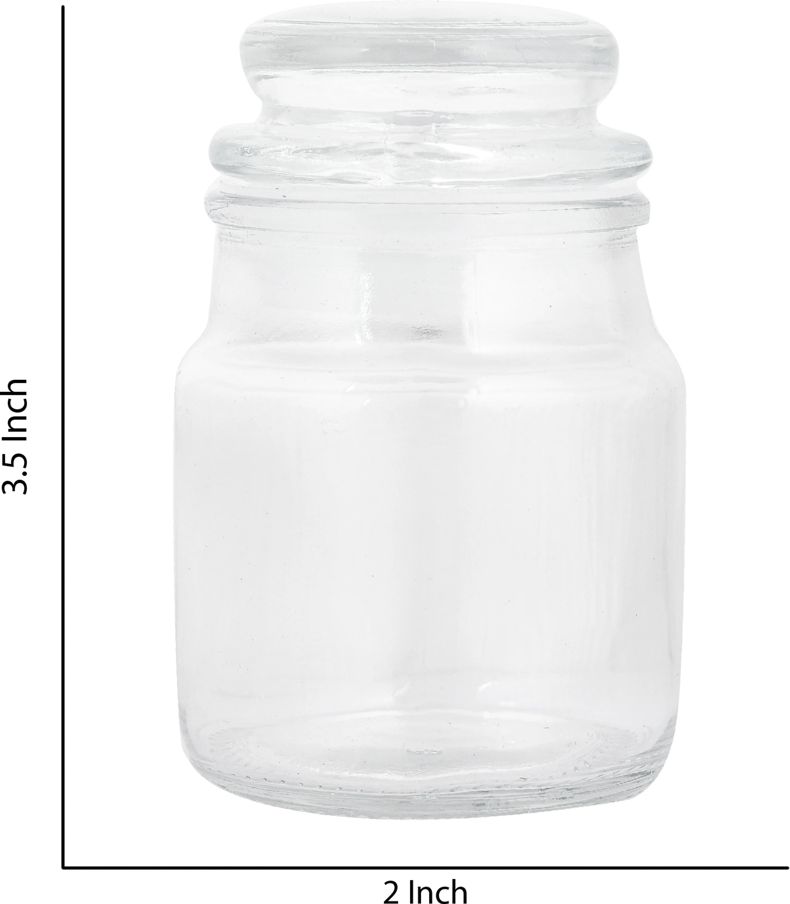 Mini Clear Glass Storage Jars with Lids – Set of 6 - 125 ml