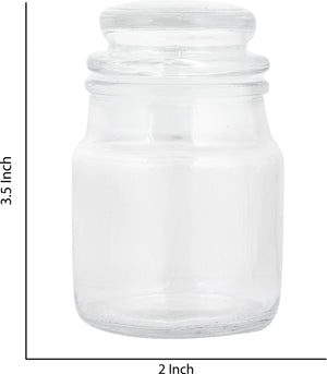 Mini Clear Glass Storage Jars with Lids – Set of 6 - 125 ml
