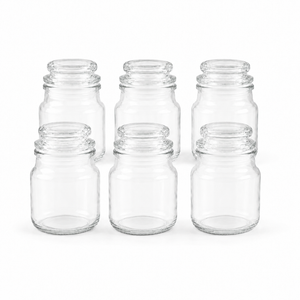 Mini Clear Glass Storage Jars with Lids – Set of 6 - 125 ml