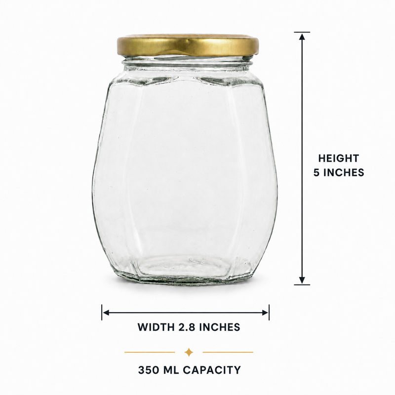 Classic Glass Utility Container Pack of 4 – 350 ml (Transparent)