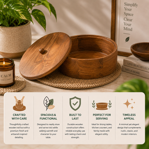 ACACIA WOODEN ROUND ROTI DABBA