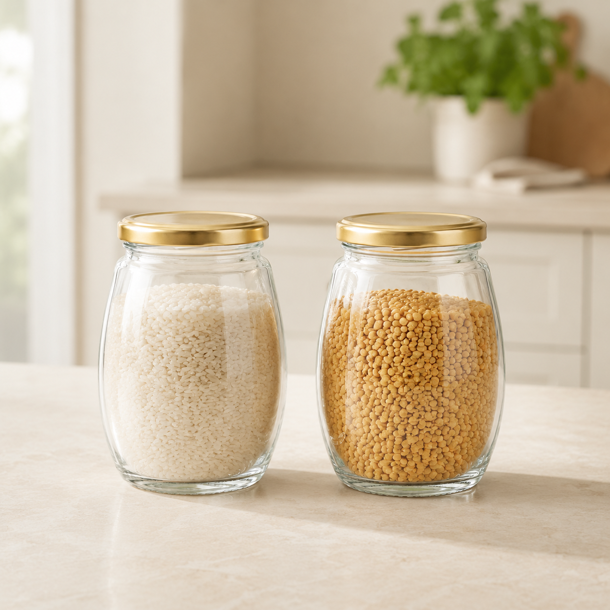 Classic Glass Utility Container Pack of 2 – 350 ml (Transparent)