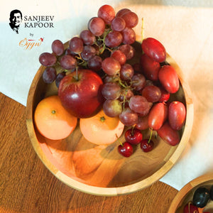 Premium Brown Neem Wood Serving Bowl - 500ml