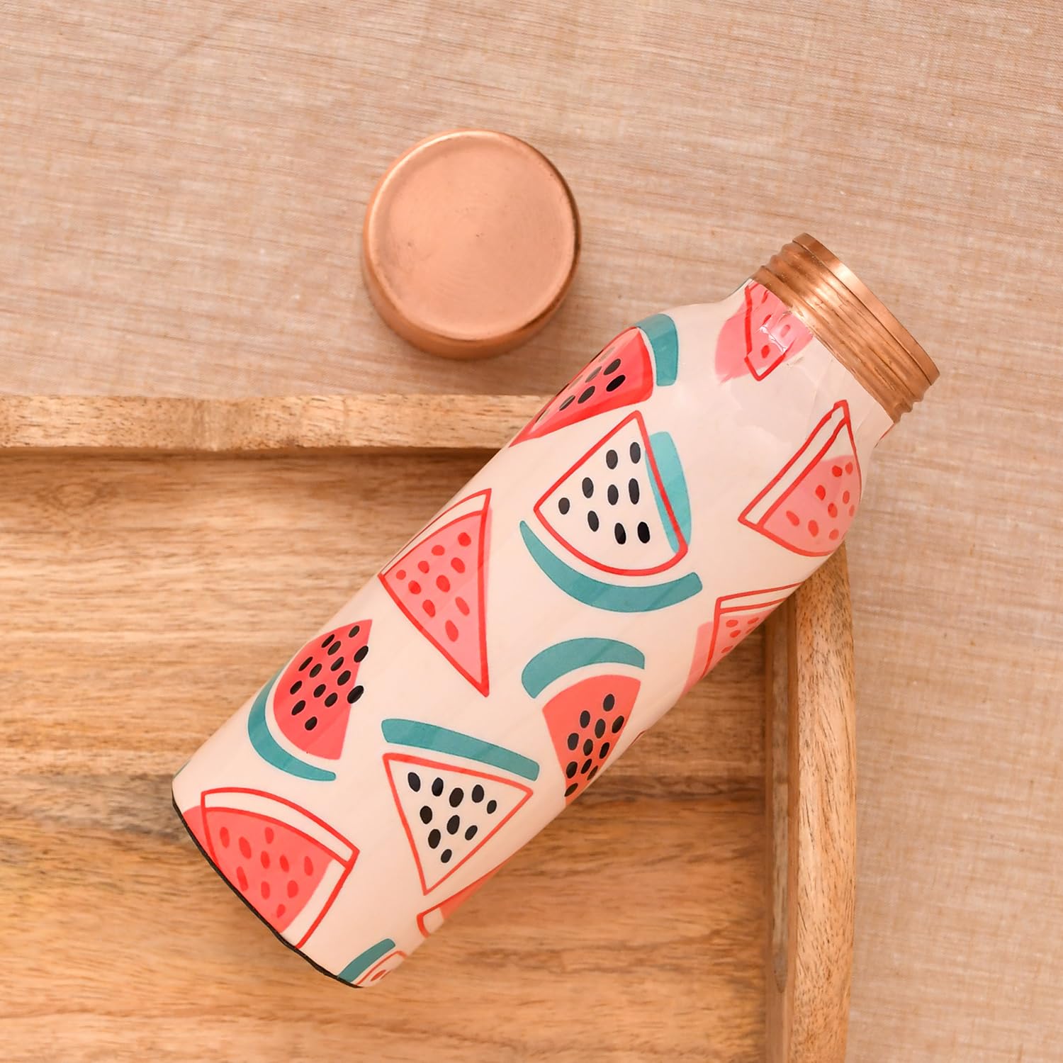 Graphic Printed Copper Water Bottle - 450ml