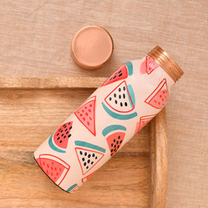 Graphic Printed Copper Water Bottle - 450ml