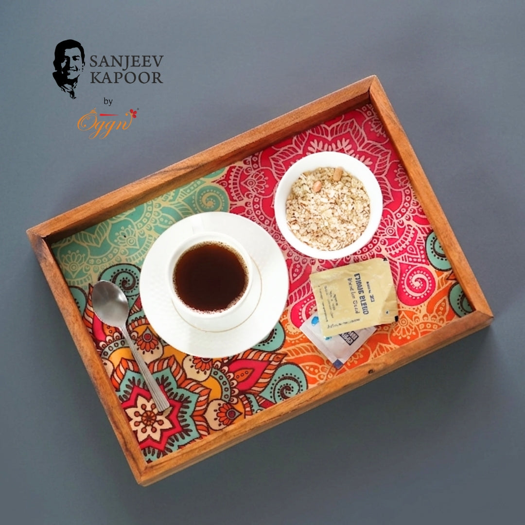 MULTI COLOR MARQUE WOODEN TRAY