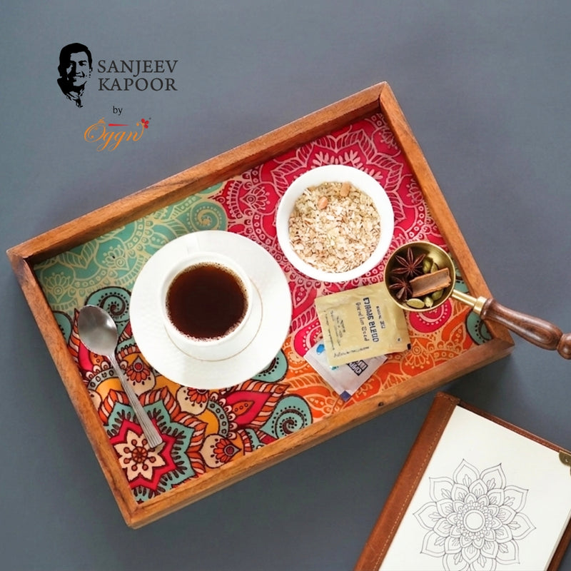 MULTI COLOR MARQUE WOODEN TRAY