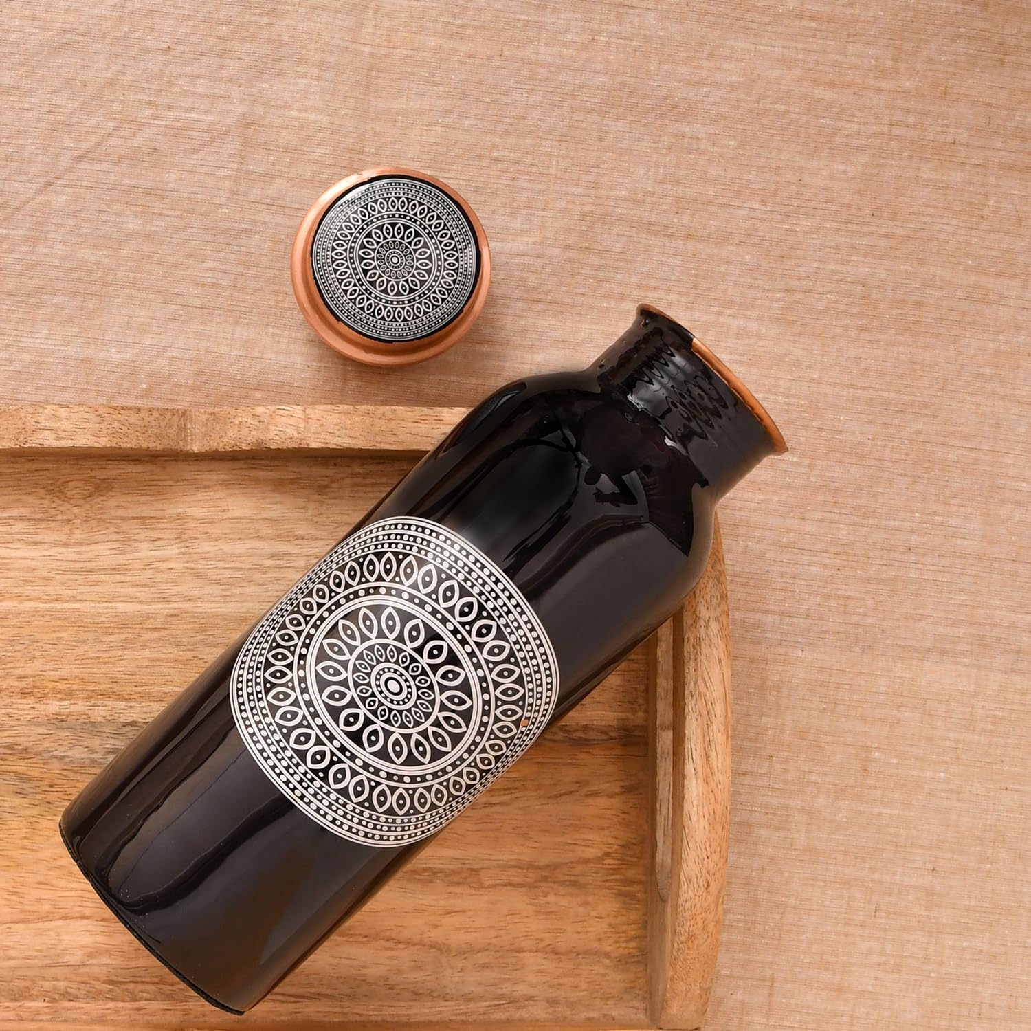 Classic Back Printed Copper Water Bottle - 750ml