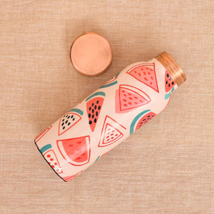 Graphic Printed Copper Water Bottle - 450ml