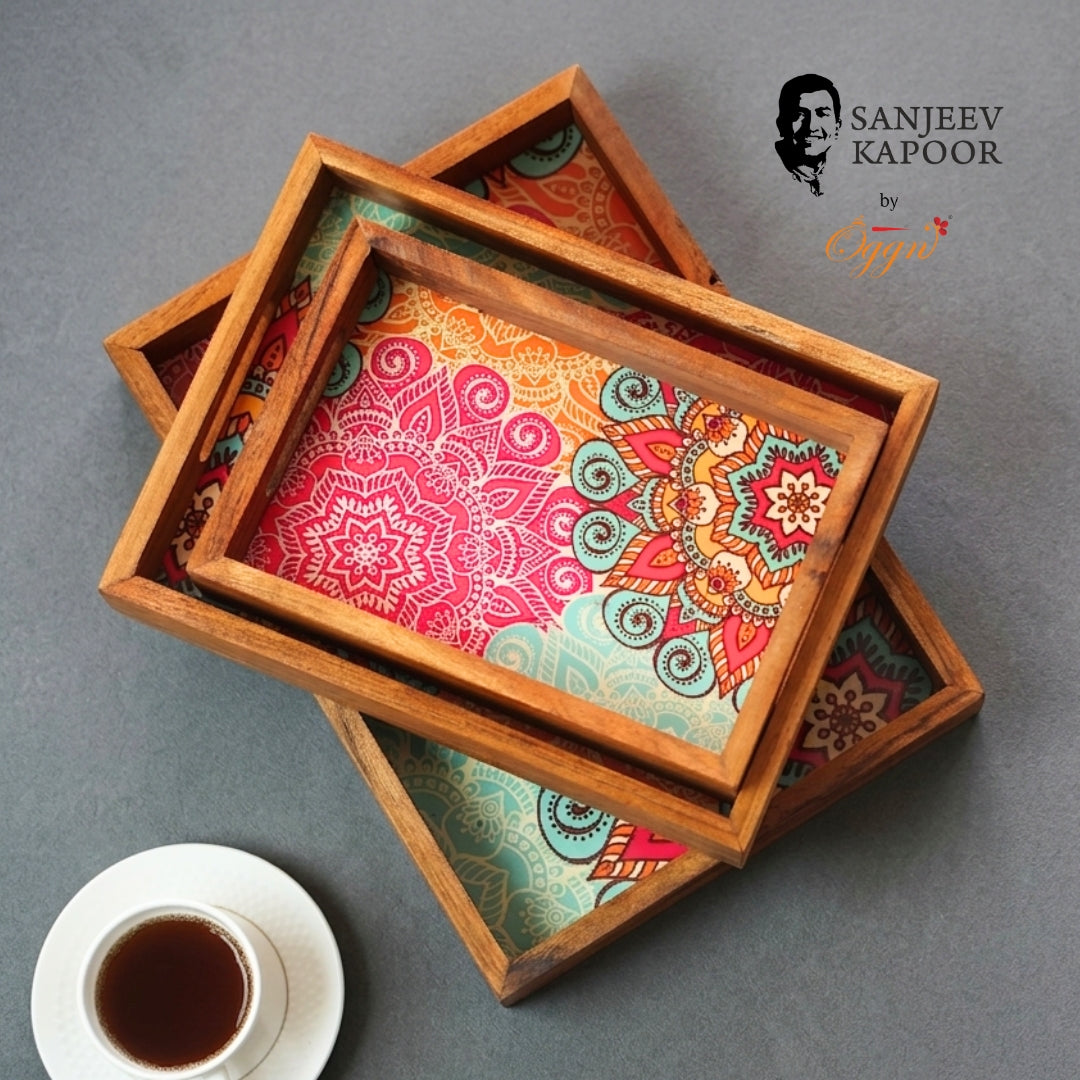 MULTI COLOR MARQUE WOODEN TRAY
