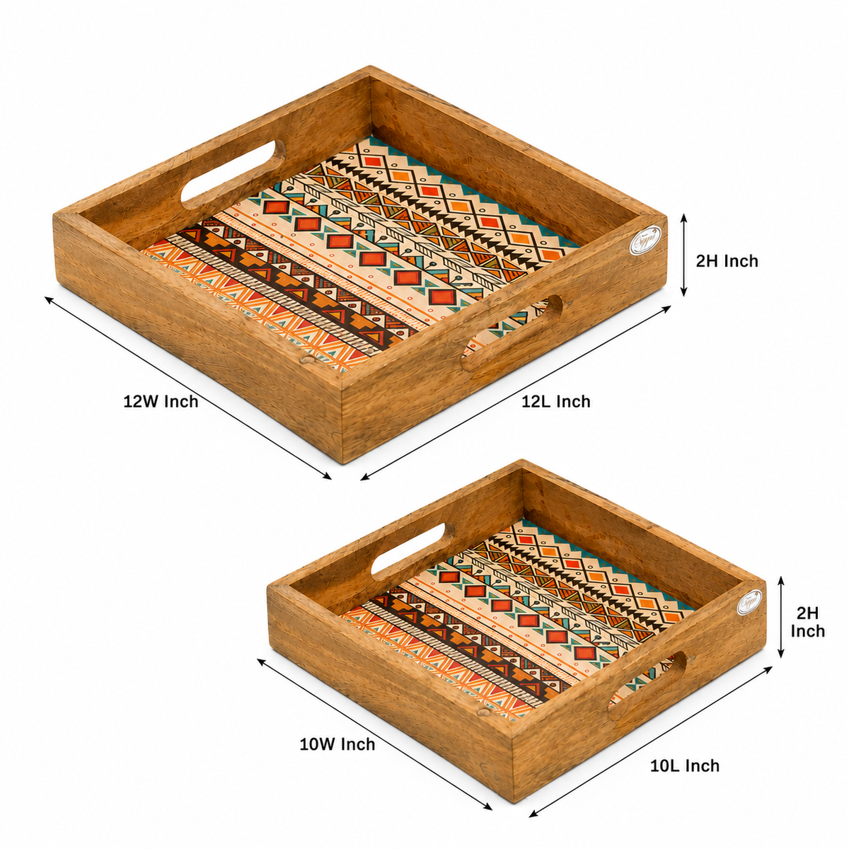 Yellow Meena Wooden Tray