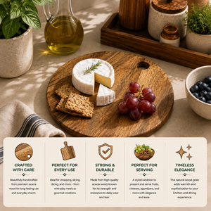 Mango Wood Round Chopping Board With Inner Hole