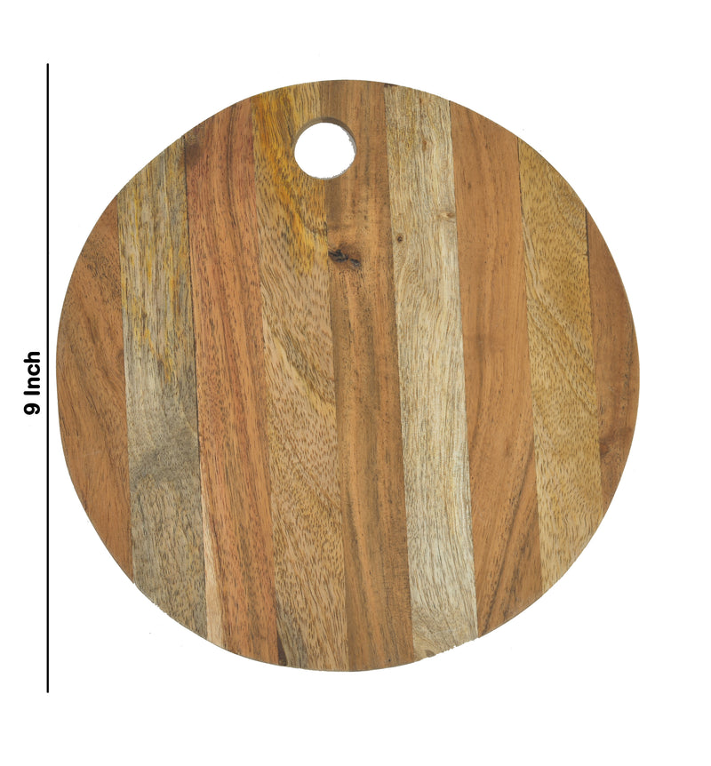ROUND MIXWOOD CHOPPING BOARD WITH INNER HOLE
