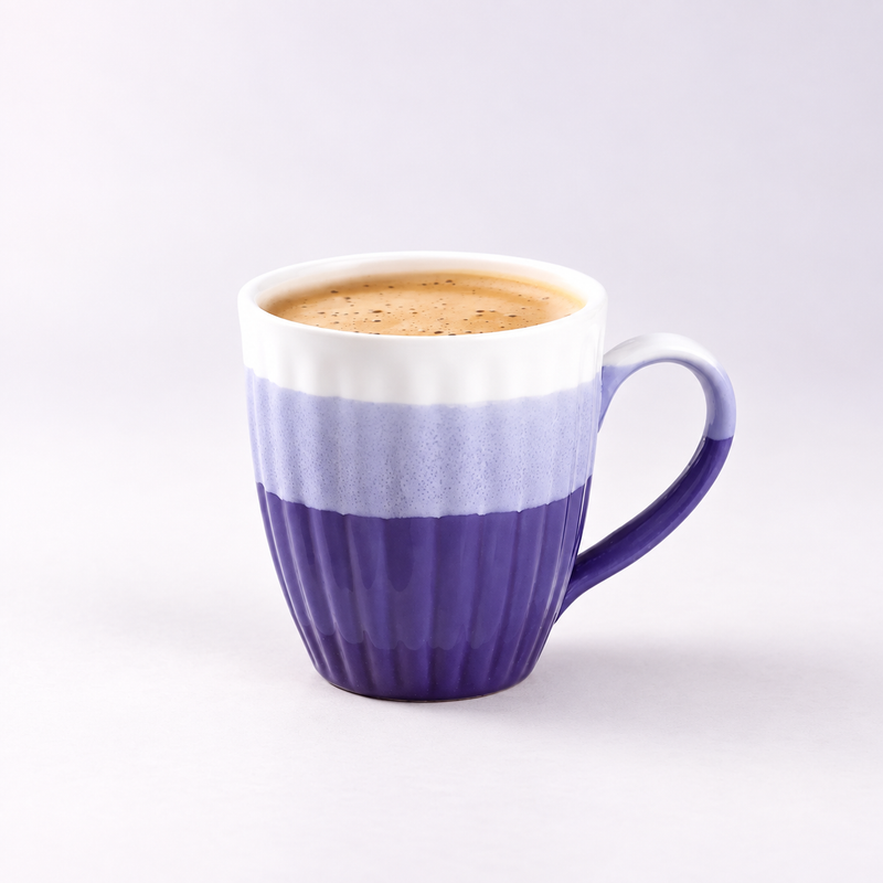 Sanjeev Kapoor by OGGN Glam Blue And White Design Stoneware, Ceramic Coffee Mug (300 ml)