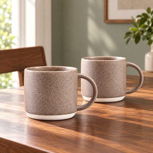 Sanjeev Kapoor by OGGN Pack of 2 Ceramic PP Milk Mug Matt Finish 300 ml (Brown, Cup)