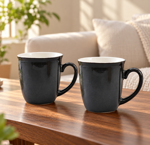 Sanjeev Kapoor by OGGN Pack of 2 Ceramic Dollfin Coffee Mug 290 ml Blue (Blue, Cup Set)