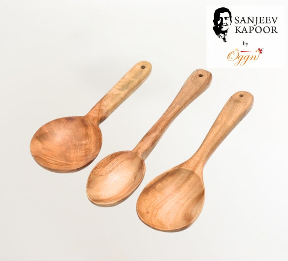 NEEM WOOD NON-FRY SERVING SPATULA SET OF 3