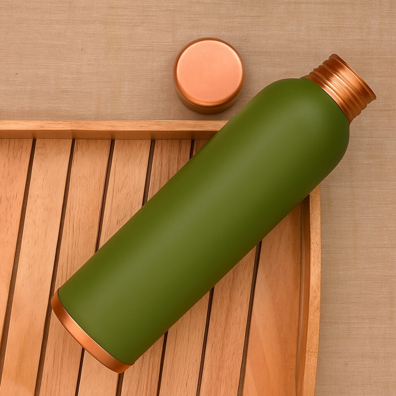 Olive Matt Green Copper Bottle – 950 ml