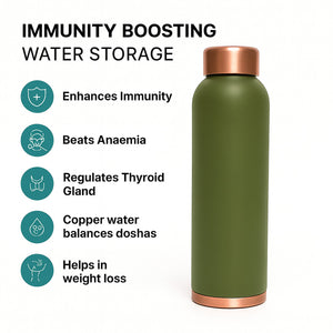 Olive Matt Green Copper Bottle – 950 ml