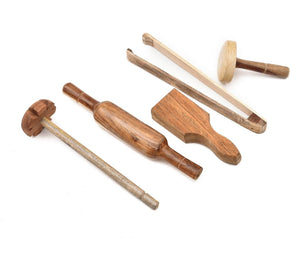 Kitchen Tool Set  of 5 (Lemon Squeezer, Rolling Pin, Tong, Masher, Roti Presser)