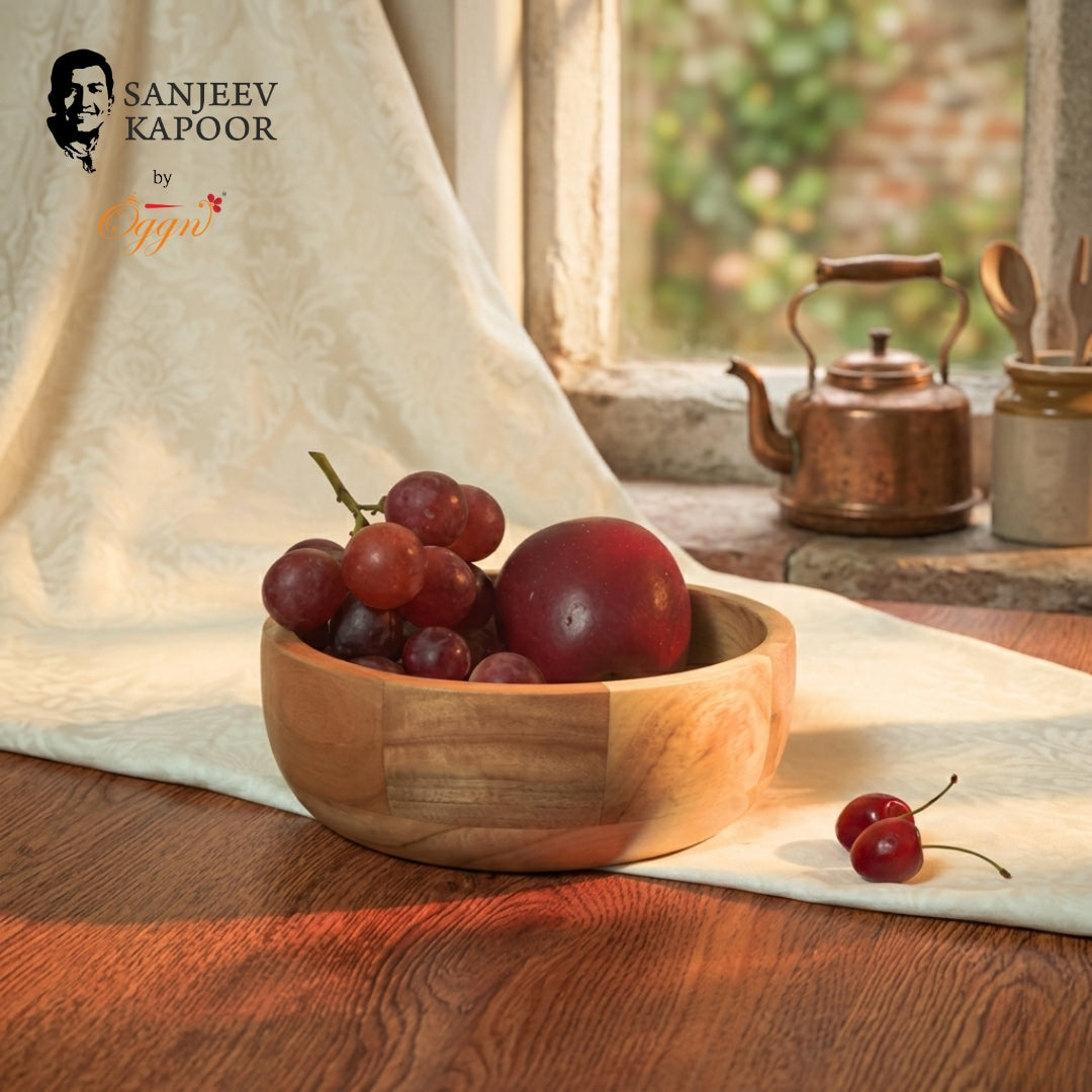 Premium Brown Neem Wood Serving Bowl – 250ml